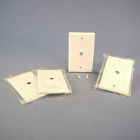 4 Cooper White Telephone Coaxial Cable Thermoset Wallplate Covers .375" Hole 2128W