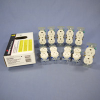 10 Cooper Light Almond TAMPER RESISTANT Duplex Receptacle Outlets NEMA 5-15R 15A 125V TR270LA