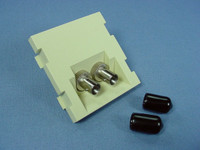New Leviton Ivory MOS SM/MM Duplex ST Fiber Optic 45� Coupling Module 41292-2TI
