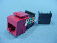 Leviton Dark Red Quickport 8-Wire Voice Grade Snap-In Phone Jack RJ45 Telephone 41108-RR8
