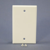 Mulberry White Semi-Gloss STANDARD 1-Gang Painted Metal BLANK Cover Wallplate Box Mount 86151