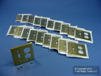 20 Leviton BRASS Switch Plate Receptacle Outlet Cover Wallplates Switchplates 81005