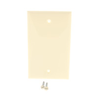 New Leviton Almond 1-Gang Blank Unbreakable Wall Plate Box Nylon Cover 80714-A