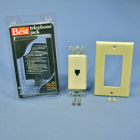 Do It Best Ivory 1-Gang Decorator Type 625 Phone Jack Telephone Wall Plate 522457