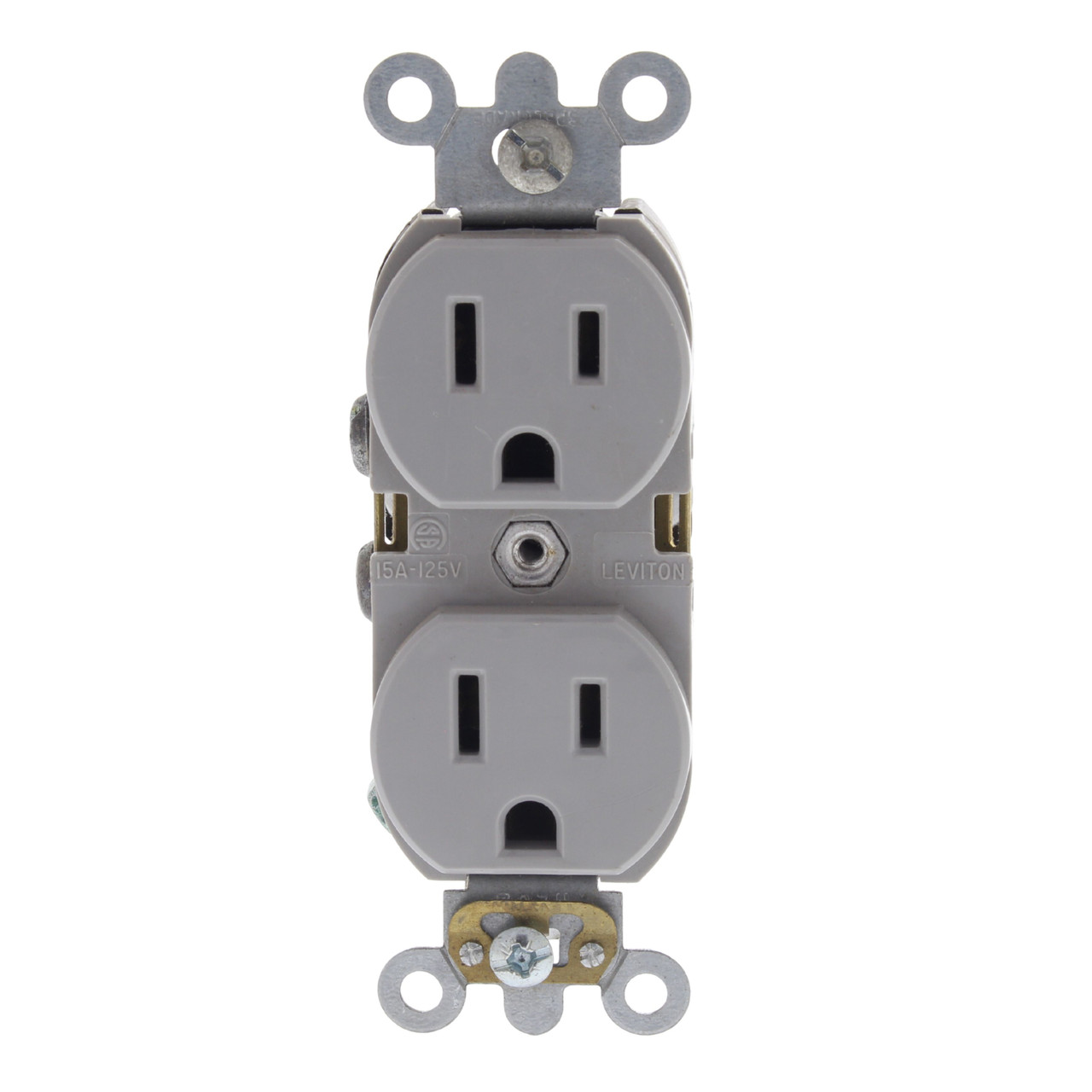 🏠 Leviton Gray INDUSTRIAL Grade SLIM BODY Straight Blade