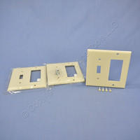 3 Cooper Ivory Decorator GFCI Switch Cover Receptacle Thermoset Plastic Wallplate Switchplates 2153V