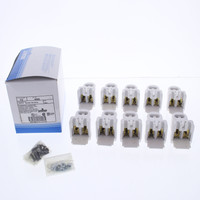 10 Leviton White High Output T8 T12 Fluorescent Lamp Holders T-8 T-12 Light Sockets Horizontal Fixed End 465