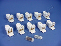 10 Leviton White High Output T8 T12 Fluorescent Lamp Holders T-8 T-12 Light Sockets Horizontal Fixed End 465