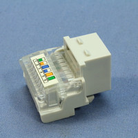 Cooper ASPIRE White Satin (Pale Gray) RJ12 Cat3 Snap-In Modular Voice Jack 110 Style 6-Position 9556WS