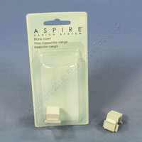 2 Cooper Aspire White Satin (Pale Gray) Solid Modular Wallplate Blank Port Filler Inserts 9558WS