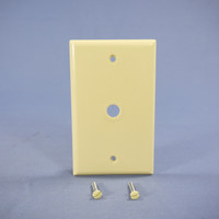 Cooper Ivory Telephone Coaxial Cable Thermoset Wallplate Cover .375" Hole 2128V