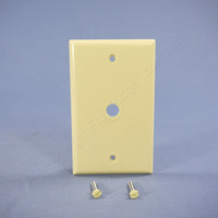 Cooper Ivory Telephone Coaxial Cable Thermoset Wallplate Cover .375" Hole 2128V