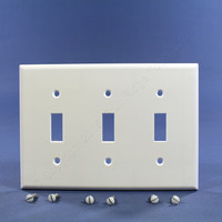 Leviton White 3-Gang Toggle Switch Plastic Cover Wall Plate Switchplate 88011