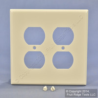 New Leviton MIDWAY 2-Gang Light Almond Receptacle Wallplate Outlet Cover 80516-T