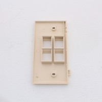 Leviton 1-Gang Quickport Ivory 4-Port Sectional Thermoplastic Wallplate Cover 40814-I