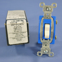 Pass & Seymour Light Almond COMMERCIAL Toggle Light Switch 15A CS115-LA Boxed