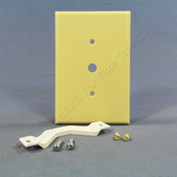 Leviton Ivory JUMBO Phone Cable Outlet Wallplate Telephone .406" Strap Mount Oversize 86113