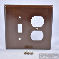 Leviton MIDWAY Brown 2G Toggle Switch Receptacle Wallplate Outlet Cover 80505