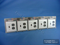 5 Leviton White UNBREAKABLE Switch/Outlet Wallplate Receptacle Cover Switchplates 80705-W