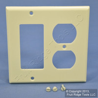 Leviton Decora Almond GFCI Receptacle Plastic Wallplate Outlet GFI Cover 80455-A