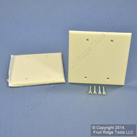 2 Leviton Almond 2-Gang Blank Unbreakable Wallplate Nylon Thermoplastic Covers 80725-A