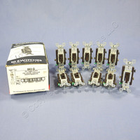 10 New P&S Light Almond RESIDENTIAL Toggle Wall Light Switches 3-Way 15A 663-LAG 