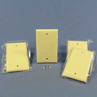 4 Cooper Ivory Thermoset Standard 1-Gang Blank Cover Box Mounted Wallplates 2129V