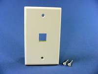 NEW Leviton Almond Quickport 1-Port Flush Mount High Impact Fire-Retardant Plastic Wallplate Cover 1-Gang 41080-1AP