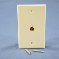 New Cooper Almond Flush Mount Phone Jack Wallplate 4-Conductor Telephone 3532-4A