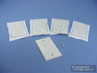 5 New Leviton Light Almond 1-Gang Blank Plastic Cover Wallplates Box Mount 78014