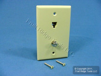 Leviton Ivory Telephone F-Type Coax Cable CATV Video Jack Wallplate Type 625D 40258-I