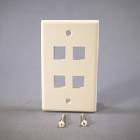 Cooper White 1-Gang Flush Mount Modular 4-Port Thermoplastic Wallplate 5540-5EW