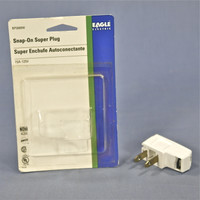 Eagle White "Super Plug" Right Angle Side Mount 15A 125V Non-Polarized Non-Grounding NEMA 1-15P BP2600W