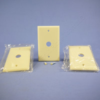3 Eagle Ivory Standard 0.625" Telephone Coaxial Cable 1-Gang Thermoset Wallplates 2159V