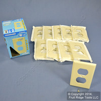 10 Leviton Almond Outlet Cover Duplex Receptacle 1-Gang Plastic Wallplates 82003