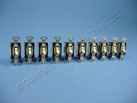 10 New Pass & Seymour Ivory COMMERCIAL Toggle Light Switches 15A 4-WAY CSB415-IU