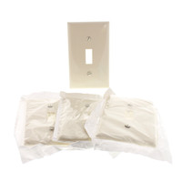 4 Leviton Light Almond Unbreakable Toggle Switch Cover Wall Plates Switchplate 80701-T