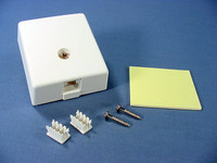 Leviton White Surface Mount Modular Phone Jack 110-Type Termination Type 103 8-Wire Cat 3 WECO 41038-WDB