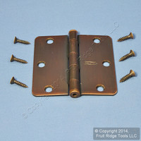 National Hardware #V512RC Antique Bronze Steel Round Corner 3-1/2" Removable Pin Cabinet Door Hinge N337-063