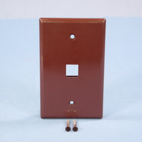 Cooper Brown Mid Size Flush 110 Style 1-Port Thermoplastic Wallplate 5510B-MSP