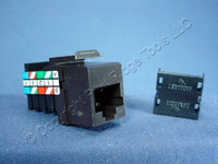 Leviton Brown Keyed Cat 3 Snap-In Quickport Data Voice Jack Cat3 RJ45 Telephone 41108-KB3