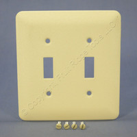 Mulberry Princess Ivory Wrinkle 2-Gang Painted Metal Switch Cover Toggle Wallplate Switchplate 79072