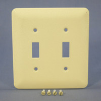 Mulberry Princess Ivory Wrinkle 2-Gang Painted Metal Toggle Switch Cover Wallplate Switchplate 79072