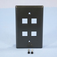 Cooper Black 1-Gang Mid-Size Flush Mount 110 Style 4-Port Wallplate 5540BK-MSP