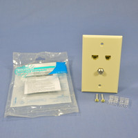 Leviton Ivory Phone Data Coax F-Connector 3-Port Nylon Wallplate Cat5e 5EA10-S3I