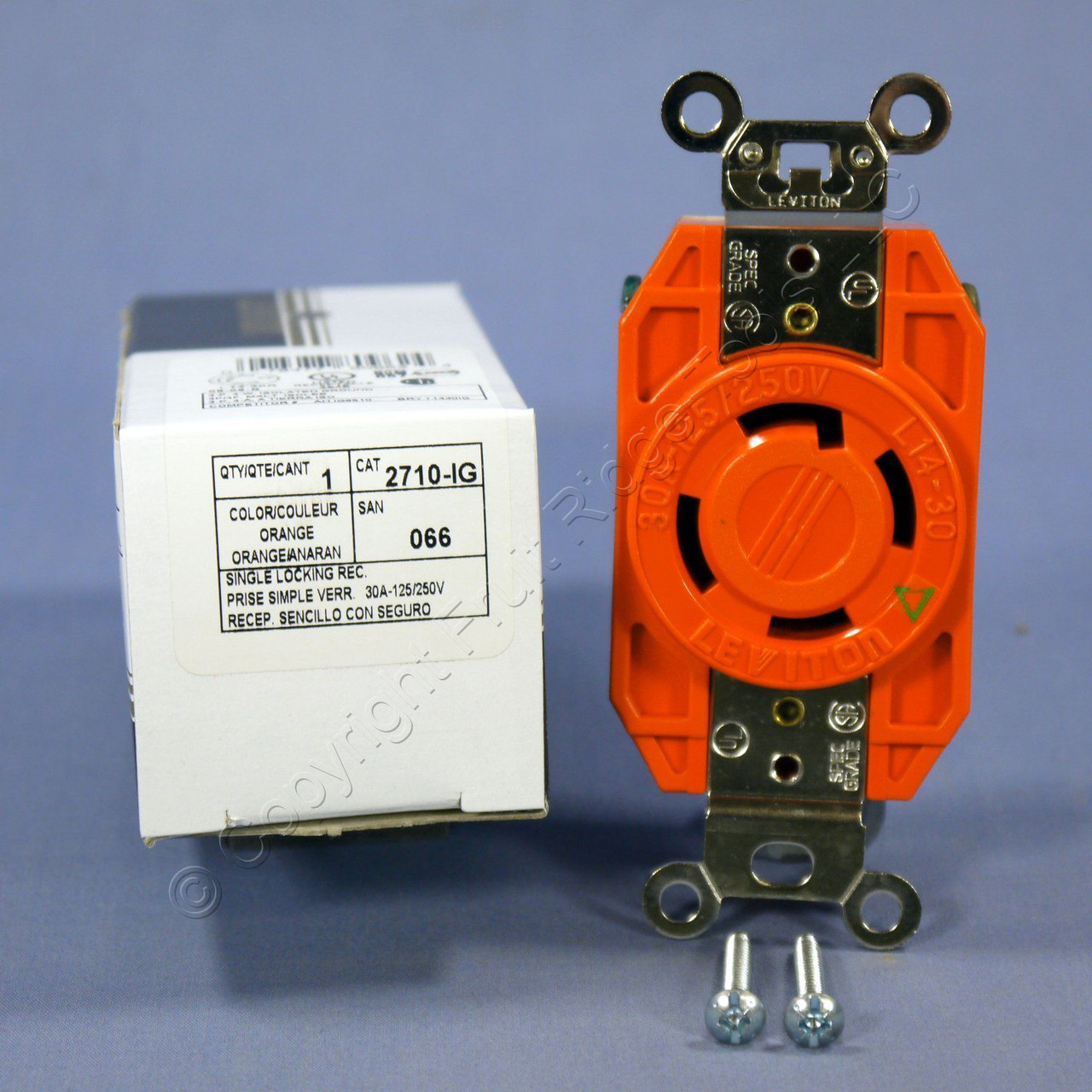 JPRO 2710 30 Amp Locking Receptacle Outlet L14-30R Twist Lock 125-250 Volt 