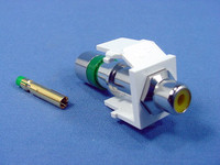Leviton Quickport White RCA Jack Coaxial Cable Compression Connector Yellow Inner Barrel 40782-RYW