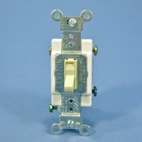 Leviton Ivory 3-WAY COMMERCIAL Framed Toggle Switch 20A 120/277V Bulk 54523-2I