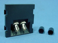 Leviton Black 2-Unit MOS Duplex ST Fiber Optic 45� Coupling Jack Module 41292-2TE