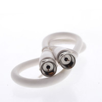 New Leviton White 18" Coaxial Video Cable RG59 Plugs 75-ohm F-type Wire C5851-1W
